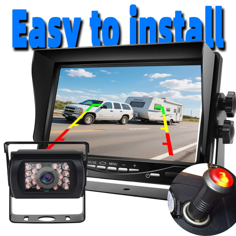 7" Truck Reverse Backup Camera with Night Vision 24V HD Monitor Kit for Backup Safety Compatible with Trucks, Buses RVs Trailers
7" Truck Reverse Backup Camera with Night Vision 24V HD Monitor Kit for Backup Safety Compatible with Trucks, Buses RVs Trailers