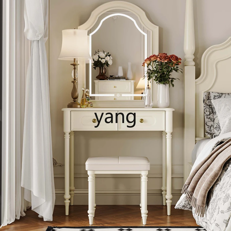 LHH all solid wood small apartment bedroom makeup table cream white light luxury smart makeup mirror
LHH all solid wood small apartment bedroom makeup table cream white light luxury smart makeup mirror