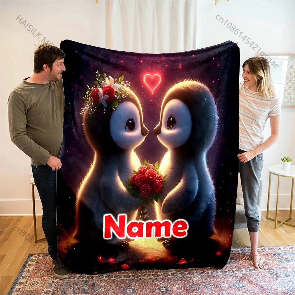 Two Little Penguins Love Print Custom Name Blanket Soft Warm Throw for Sofa Bed Travel Camping Picnic RV Childrens Gift
Two Little Penguins Love Print Custom Name Blanket Soft Warm Throw for Sofa Bed Travel Camping Picnic RV Childrens Gift