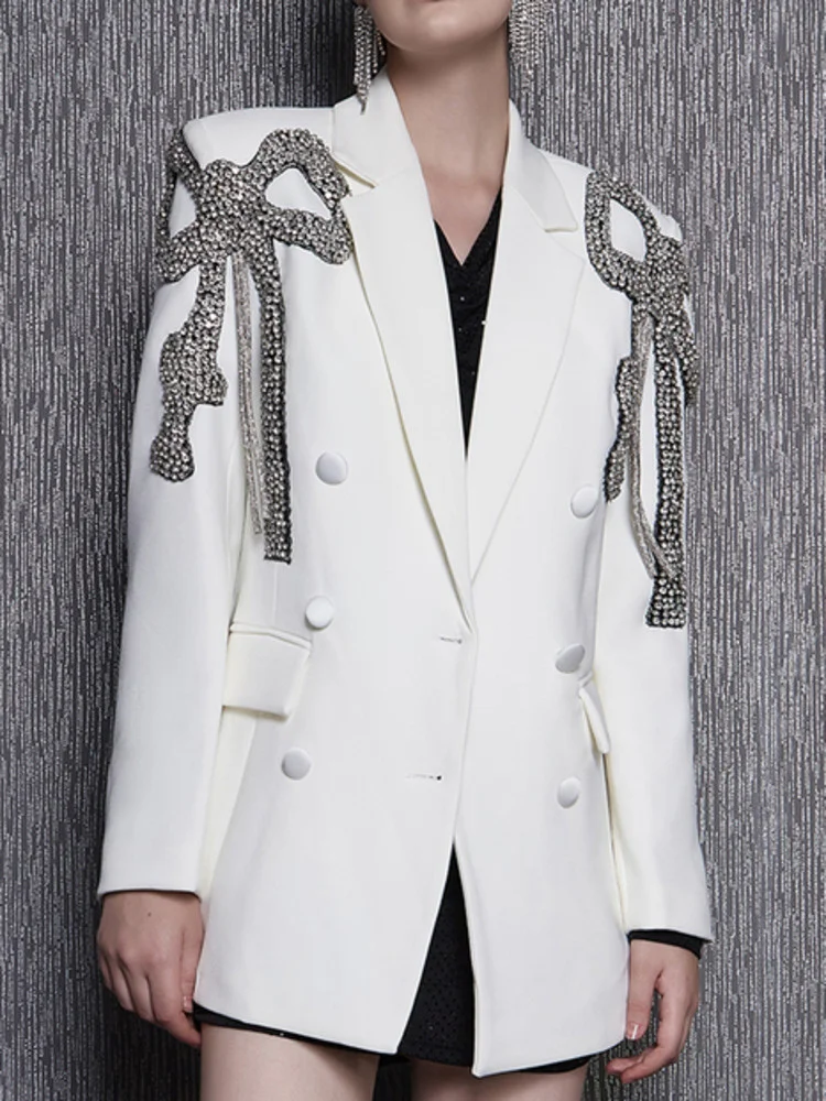 Fashion Women's Blazer Bow Spliced Notched Collar Double Breasted Long Sleeve Black Suit Jackets Summer 2023 New O424
Fashion Women's Blazer Bow Spliced Notched Collar Double Breasted Long Sleeve Black Suit Jackets Summer 2023 New O424