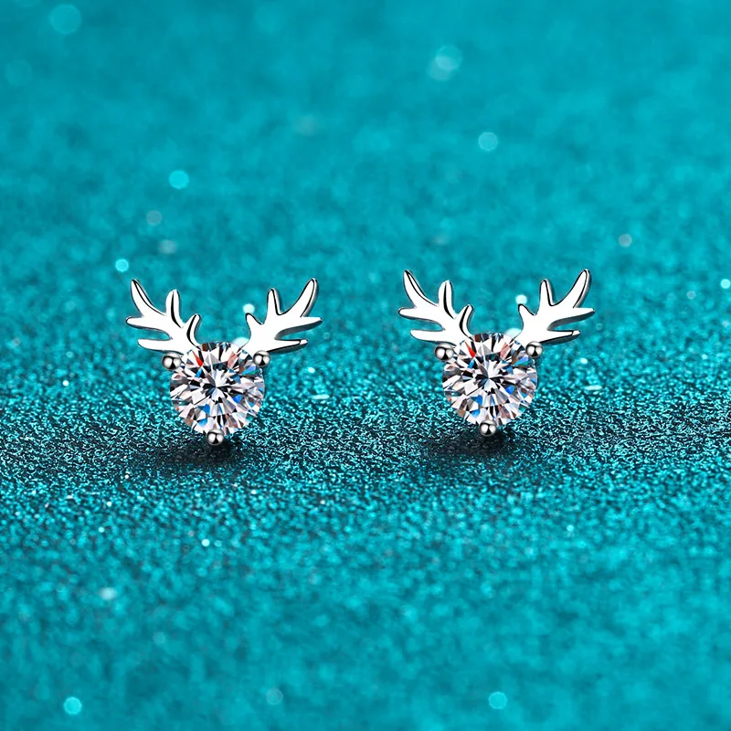 Deer Horn Zircon/Moissanite Stud Earrings Classic Accessories Luxury Fine Jewelry 925 Sterling Silver Wedding Gift For Women
Deer Horn Zircon/Moissanite Stud Earrings Classic Accessories Luxury Fine Jewelry 925 Sterling Silver Wedding Gift For Women