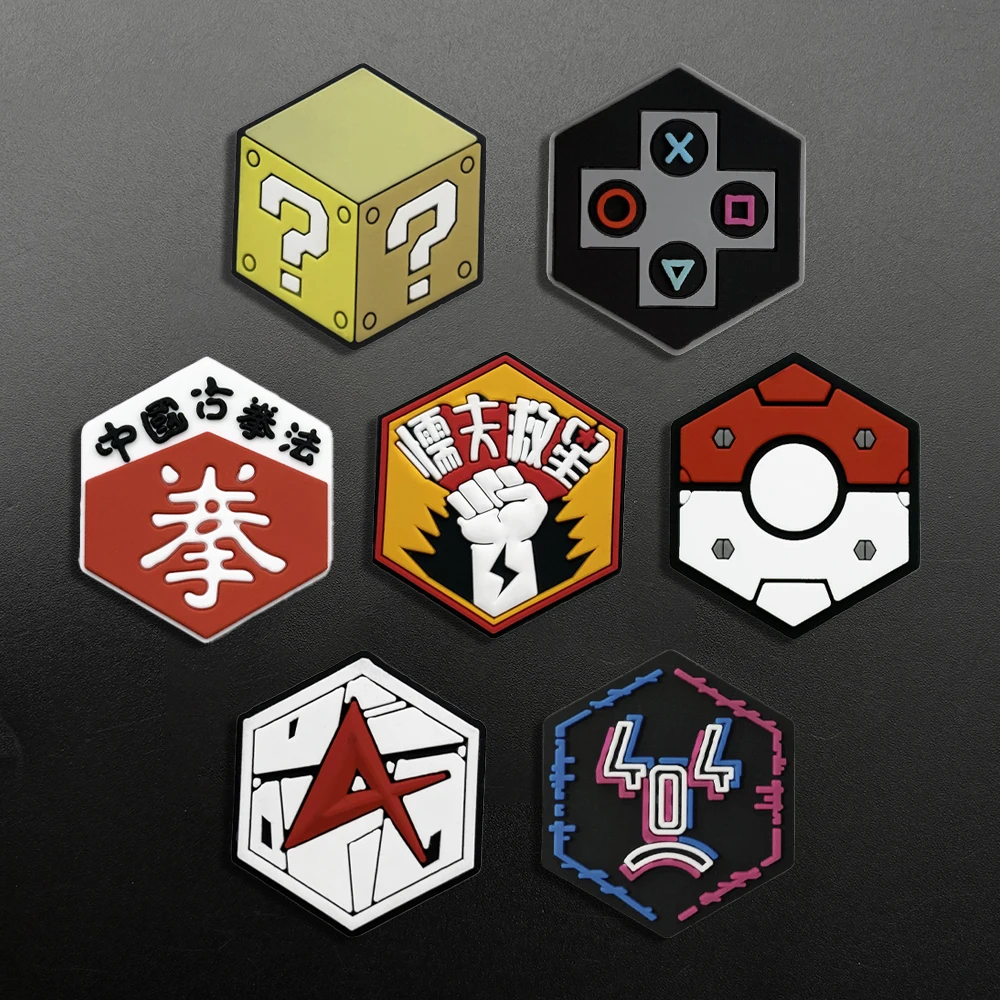 A Hexagonal Logo Pattern Pvc Patch Badge Sticker with Hook Fastener on the Back, Suitable for Bags, Backpacks, Vests, and Clothing Decoration, Embroidered Patch Sticker, Soft Rubber
A Hexagonal Logo Pattern Pvc Patch Badge Sticker with Hook Fastener on the Back, Suitable for Bags, Backpacks, Vests, and Clothing Decoration, Embroidered Patch Sticker, Soft Rubber