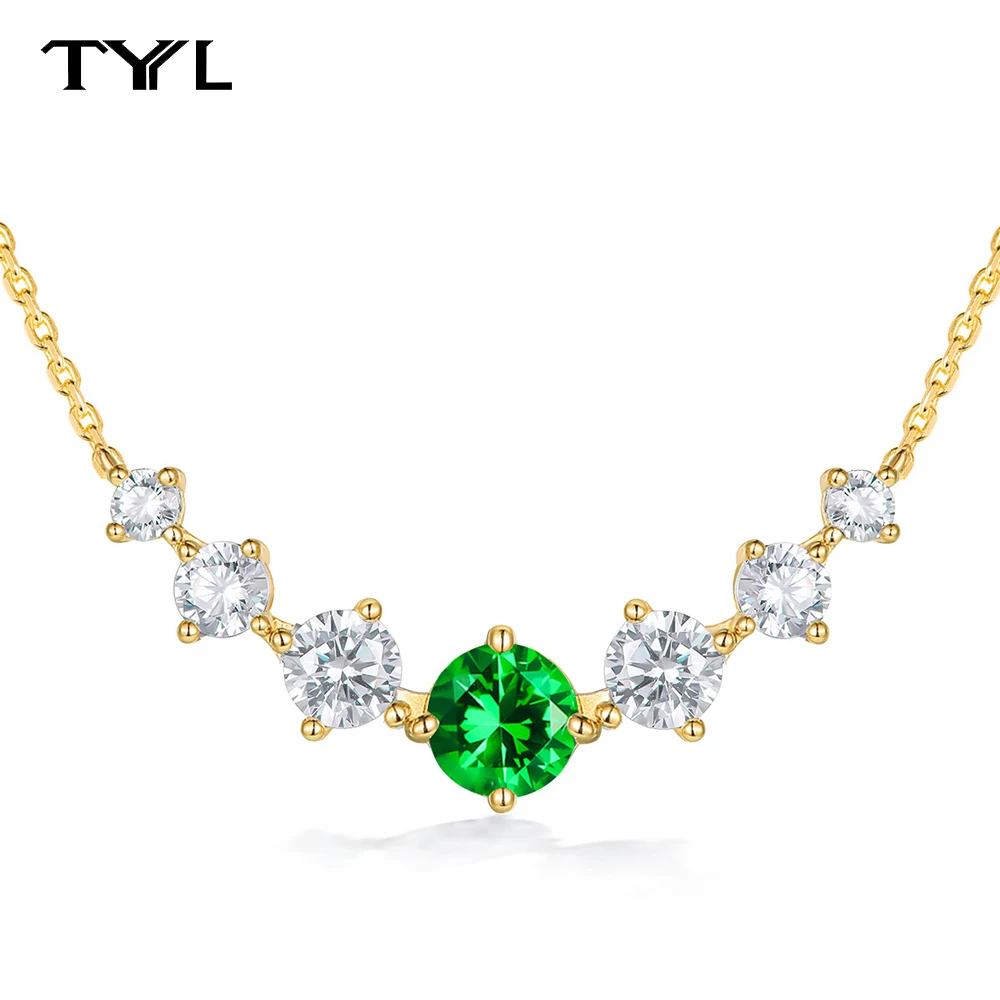 TYYL 7 Stones Moissanite Emerald Smile Necklace for Women 18k Gold Plated Pendant Collar Chain 925 Silver Jewelry Neck Pendants
TYYL 7 Stones Moissanite Emerald Smile Necklace for Women 18k Gold Plated Pendant Collar Chain 925 Silver Jewelry Neck Pendants