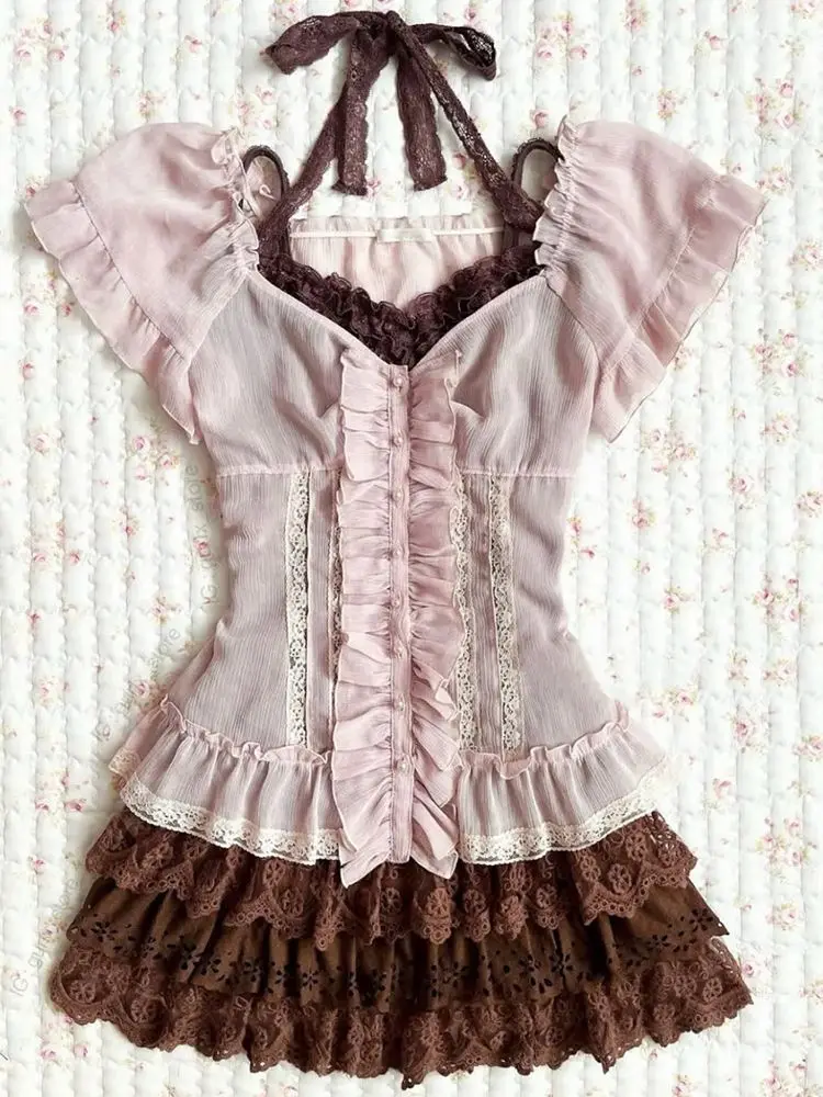 Pink Kawaii 3PC Set Women Flowy Coverup Puff Hem Mini Skirt Versatile Strappy Coord Youthful Anime Inspired Daily Harajuku
Pink Kawaii 3PC Set Women Flowy Coverup Puff Hem Mini Skirt Versatile Strappy Coord Youthful Anime Inspired Daily Harajuku