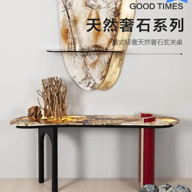 Italian-Style Light Luxury Wall Console Tables Narrow Stainless Steel Natural Luxury Stone Console
Italian-Style Light Luxury Wall Console Tables Narrow Stainless Steel Natural Luxury Stone Console