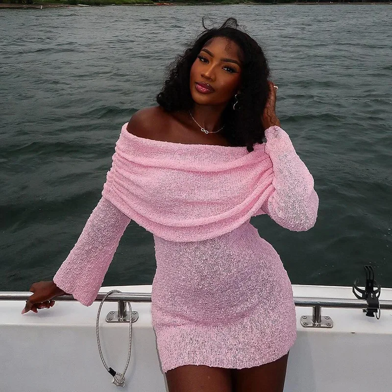 2024 Autumn and Winter Women's One Shoulder Solid Color Backless Long Sleeve Knitted Dress Elegant and Sexy Club Outfit
2024 Autumn and Winter Women's One Shoulder Solid Color Backless Long Sleeve Knitted Dress Elegant and Sexy Club Outfit
