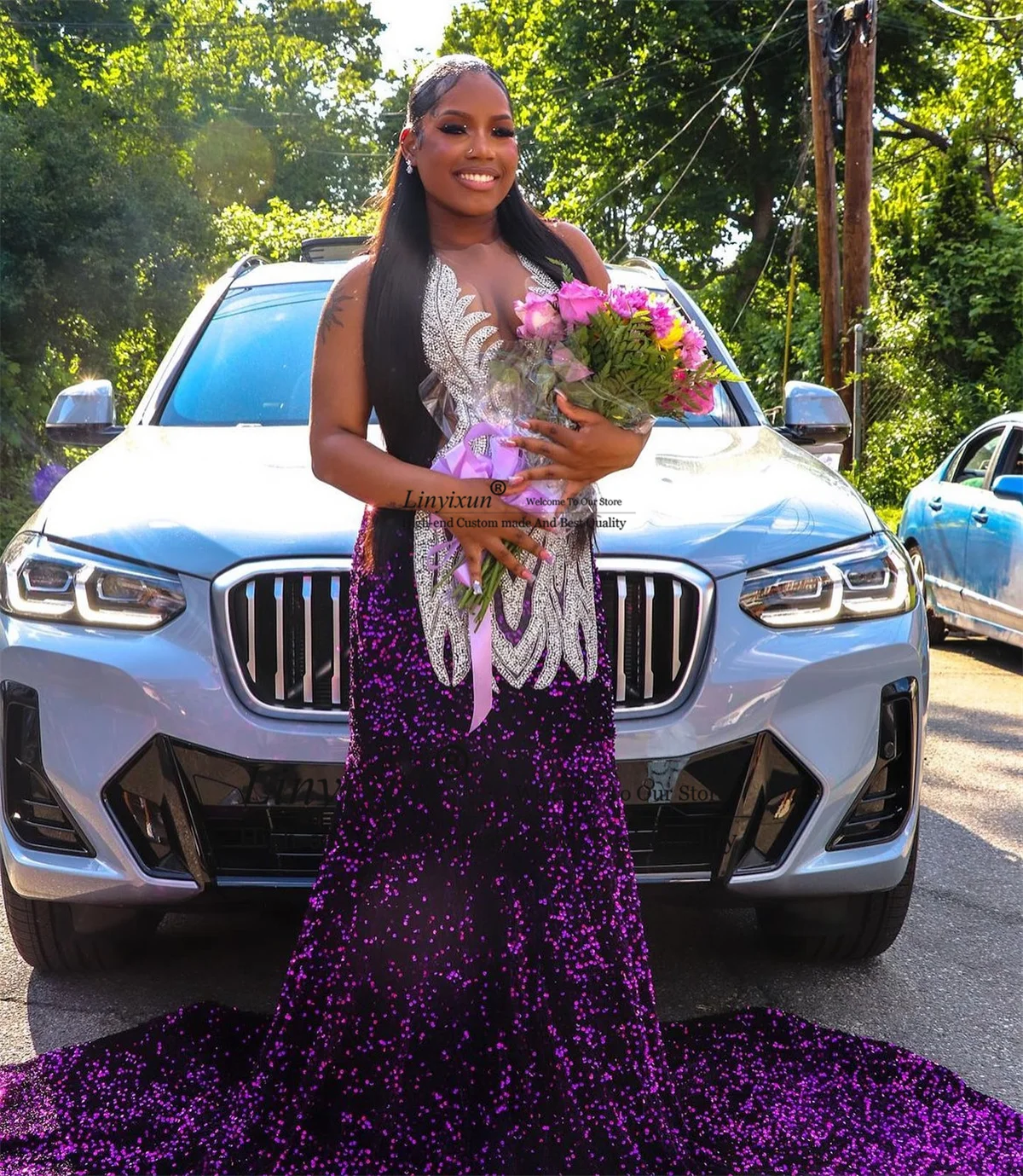 Glitter Sequins Mermaid Prom Dress For Black Girls Customized Robes De Soiree Sparkly Rhinestones Crystals Evening Party Gown
Glitter Sequins Mermaid Prom Dress For Black Girls Customized Robes De Soiree Sparkly Rhinestones Crystals Evening Party Gown
