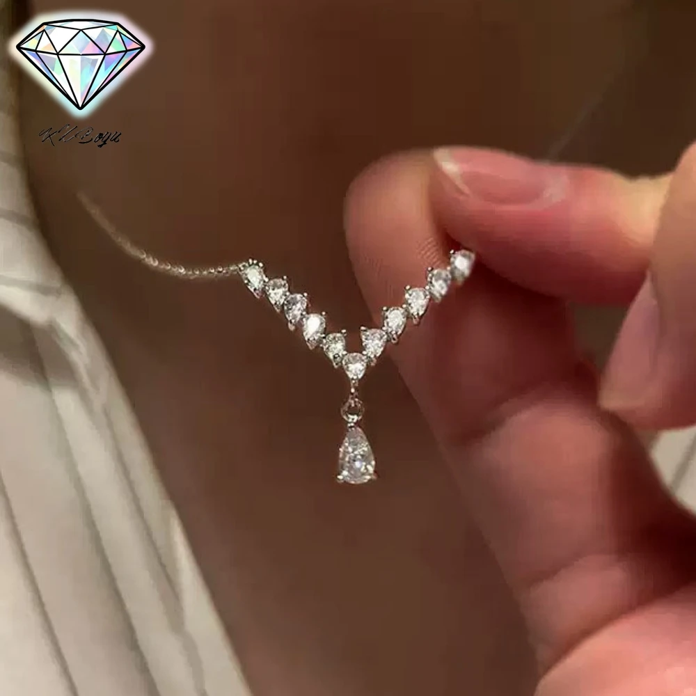Pear Cut/Water Dorp Zircon Necklace for Women High-carbon Diamond Neck Chain with Certificate S925 Sterling Silver Fine Jewelry
Pear Cut/Water Dorp Zircon Necklace for Women High-carbon Diamond Neck Chain with Certificate S925 Sterling Silver Fine Jewelry
