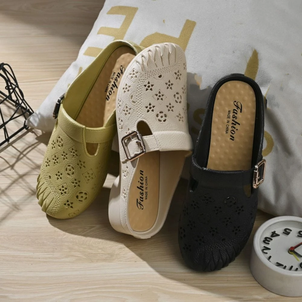 Sweet Soft PVC Slippers Women Non-Slip Hollow Flower Slides Sandals Shoes Half Drag Beach Flats Slippers Girls
Sweet Soft PVC Slippers Women Non-Slip Hollow Flower Slides Sandals Shoes Half Drag Beach Flats Slippers Girls