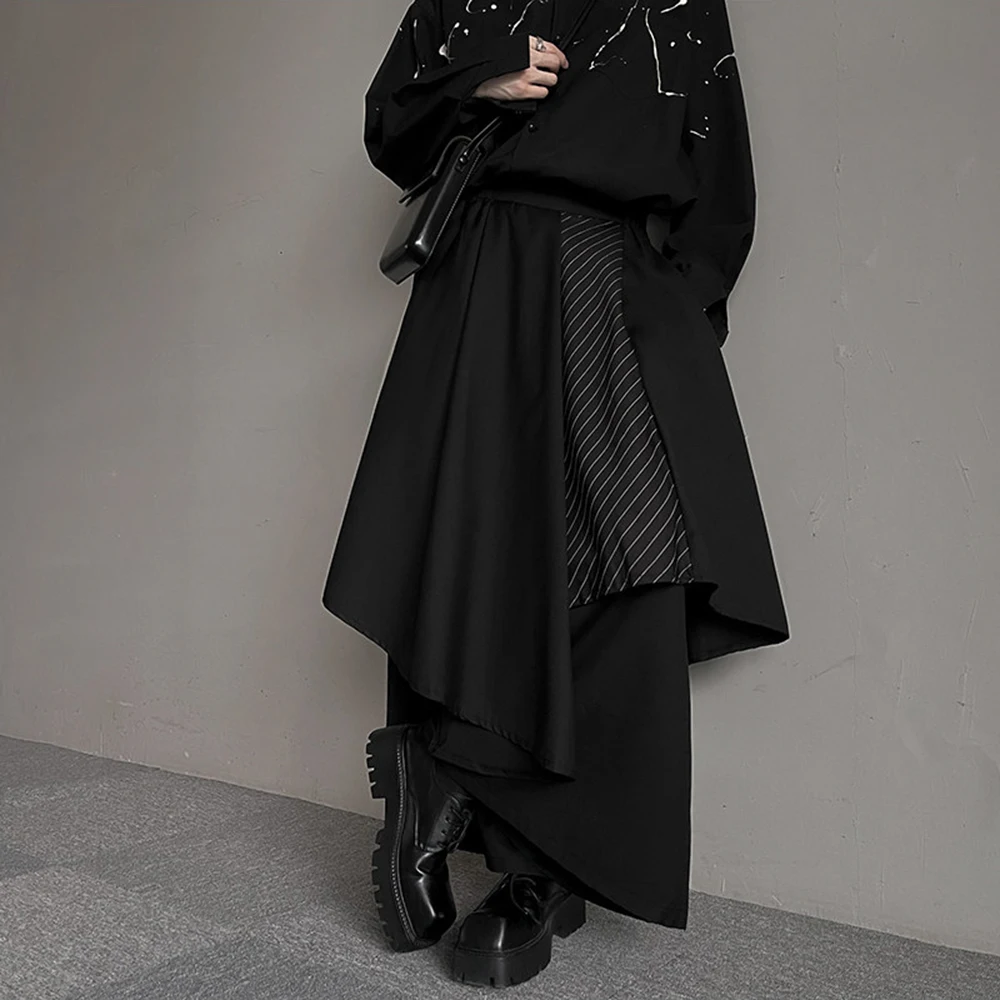 Y2k Dark Gothic Striped Patchwork Skirt Pants Genderless Streetwear Fashion Trend Irregular Casual Samurai Pants 2026 Unisex
Y2k Dark Gothic Striped Patchwork Skirt Pants Genderless Streetwear Fashion Trend Irregular Casual Samurai Pants 2026 Unisex