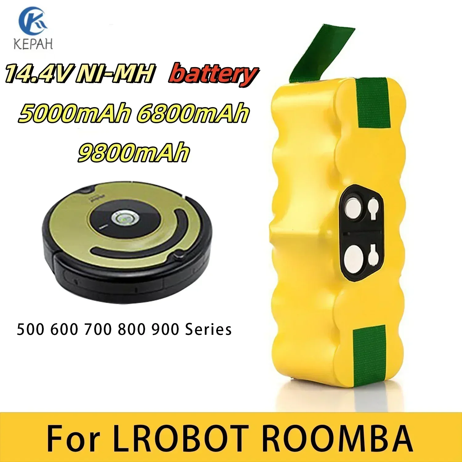 14.4V 5000mAh Robot Vacuum Cleaner Battery for IRobot Roomba 500 600 700 800 900 Series 14.4V 620 650 770 780 580 Batteries
14.4V 5000mAh Robot Vacuum Cleaner Battery for IRobot Roomba 500 600 700 800 900 Series 14.4V 620 650 770 780 580 Batteries