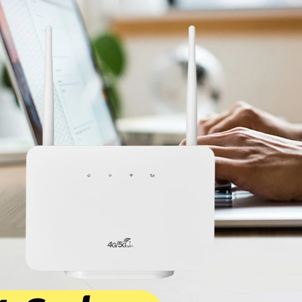 4G Wireless Router 300Mbps 4G Router Wireless Modem External Antenna with Sim Card Slot EU Plug for Home Travel Work