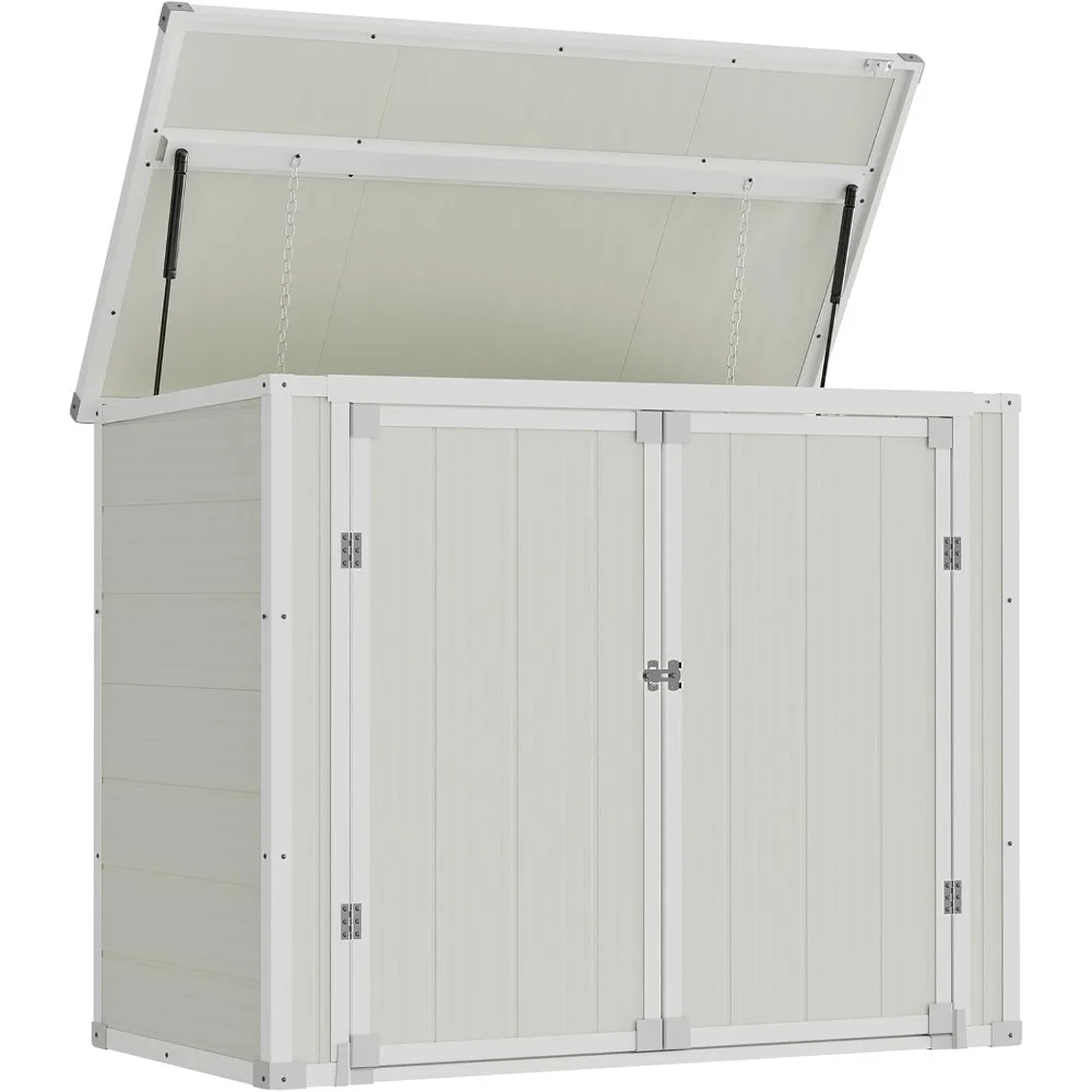 41 Cu Ft Outdoor Storage Shed, Horizontal Resin Trash Can Storage, Weather Resistance, Storage Box with Floor Included
41 Cu Ft Outdoor Storage Shed, Horizontal Resin Trash Can Storage, Weather Resistance, Storage Box with Floor Included
