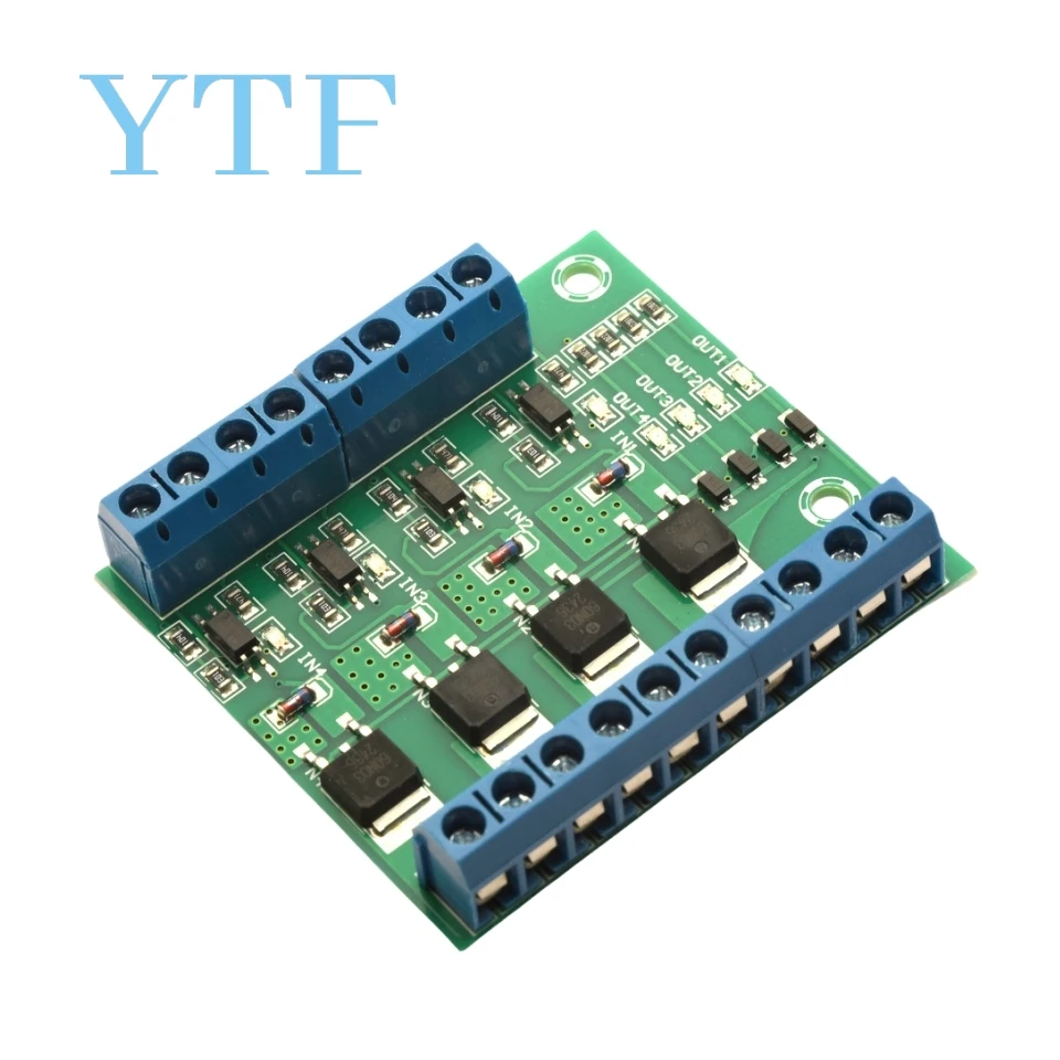 Плата контроллера 4-канального переключателя MOSFET с ШИМ-импульсным триггером — оптопара, драйвер оптоилятора для светодиодных фонарей и электродвигателей
Плата контроллера 4-канального переключателя MOSFET с ШИМ-импульсным триггером — оптопара, драйвер оптоилятора для светодиодных фонарей и электродвигателей