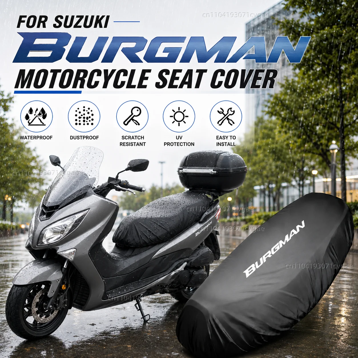 For BURGMAN AN125 AN250 AN400 AN650 AN 650 Burgman 400 650 125 200 Motorcycle Rain Seat Cover Waterproof Saddle Cover Black 210D
For BURGMAN AN125 AN250 AN400 AN650 AN 650 Burgman 400 650 125 200 Motorcycle Rain Seat Cover Waterproof Saddle Cover Black 210D