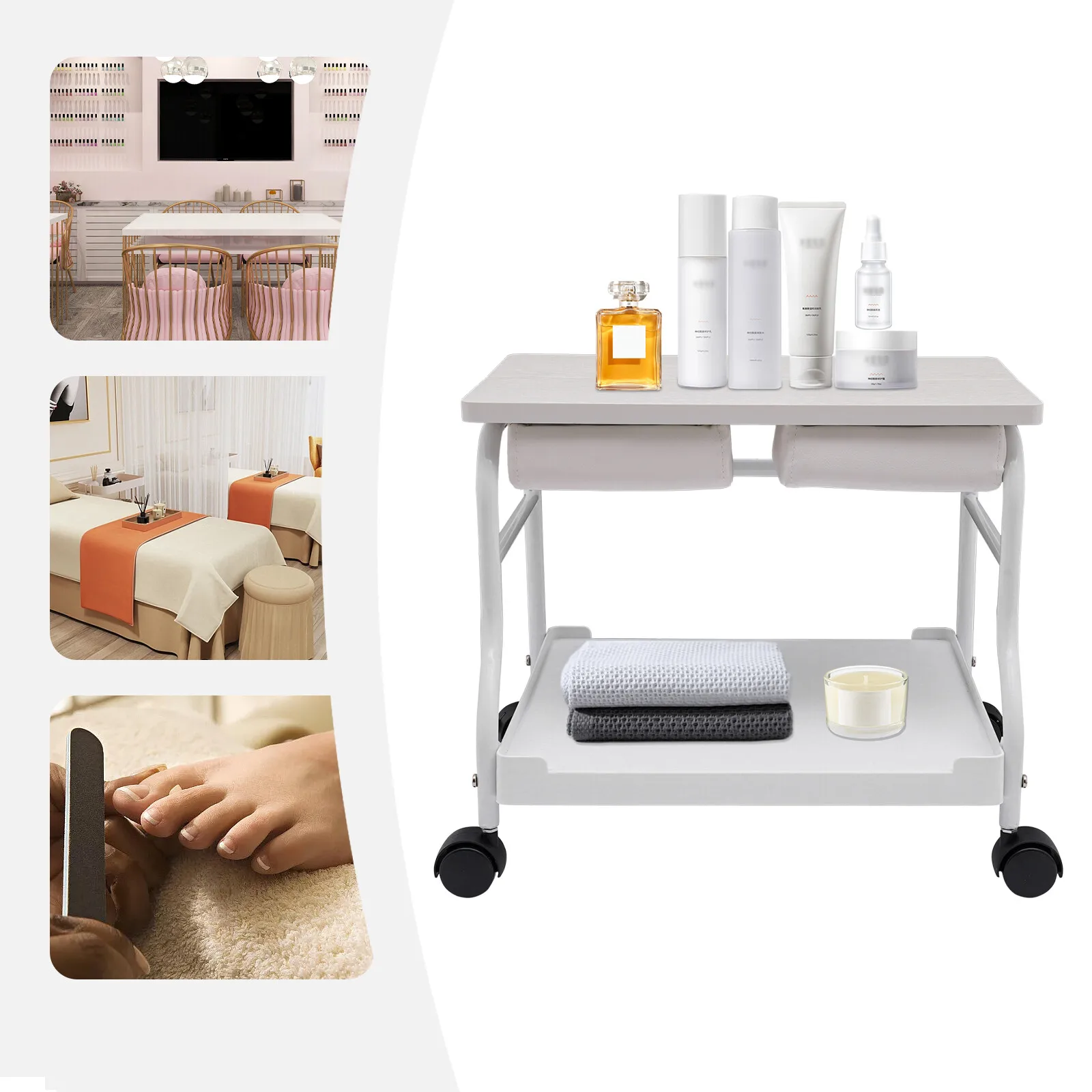Portable Foot Bath Trolley for Pedicure Manicure Massage Salon Use
Portable Foot Bath Trolley for Pedicure Manicure Massage Salon Use