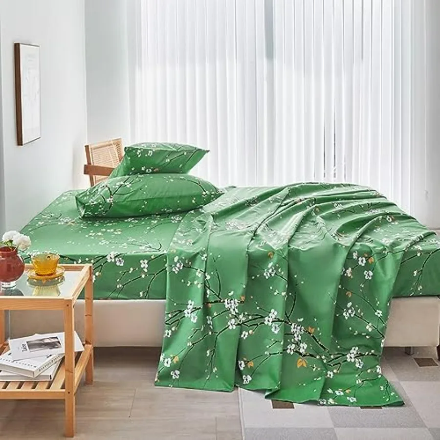 Queen Sheet Set Floral 4 Pcs Bed Sheet Set Boho Flat Sheet Fitted Sheet with Pillowcases Blossom Flowers Sheets Set,Queen
Queen Sheet Set Floral 4 Pcs Bed Sheet Set Boho Flat Sheet Fitted Sheet with Pillowcases Blossom Flowers Sheets Set,Queen