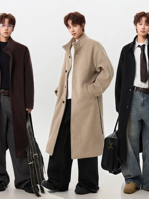 TANGZ STUDIO Men's Long Woolen Coat Thiened German Sle Winter Coat Over-Knee Length Youth Faion Warmth Insulation
TANGZ STUDIO Men's Long Woolen Coat Thiened German Sle Winter Coat Over-Knee Length Youth Faion Warmth Insulation