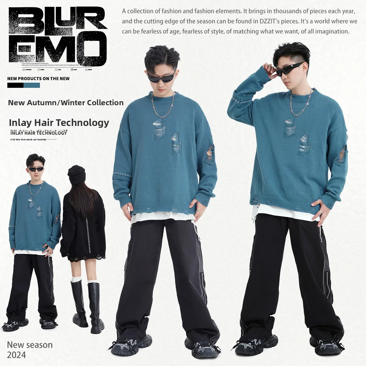 Свободный вязаный свитер BLUREMO, рваный лоскутный свитер с драконьей, весна-лето, High Street Faion для молодежи
Свободный вязаный свитер BLUREMO, рваный лоскутный свитер с драконьей, весна-лето, High Street Faion для молодежи