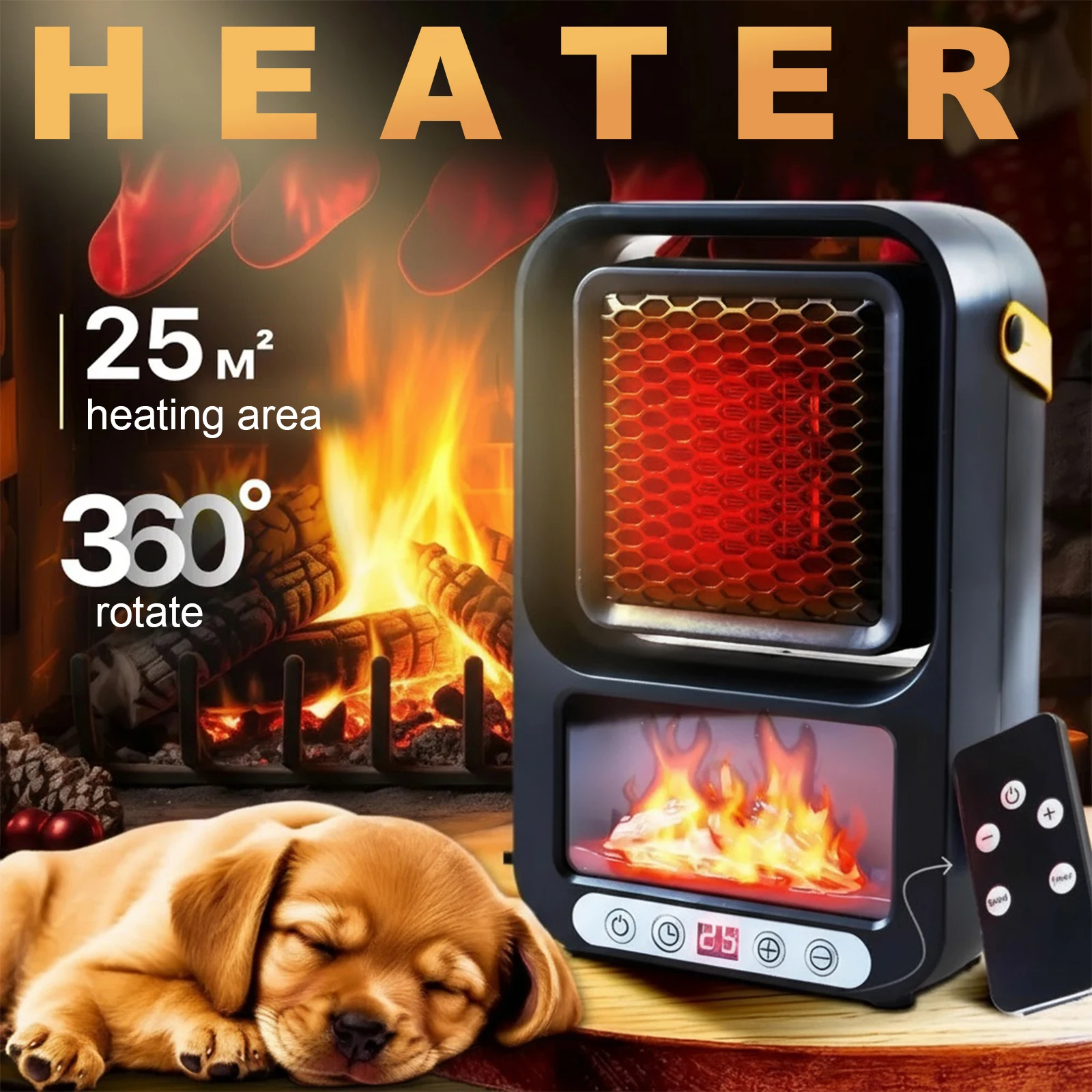 Electric Fan Heater with Remote Control Space Heating Stove Realistic 3D Flame Desktop Heated Machine For Office Home
Electric Fan Heater with Remote Control Space Heating Stove Realistic 3D Flame Desktop Heated Machine For Office Home
