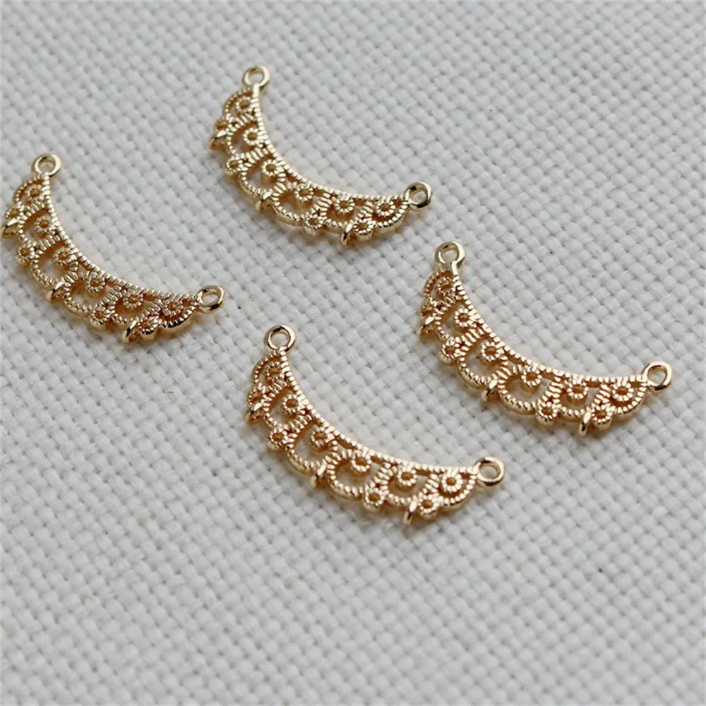 14K Gold Copper Gold-plated Double Hanging Multi-loop Hollow Lace Fringed Pendant Diy Jewelry Necklace Earrings Charm Pendant
14K Gold Copper Gold-plated Double Hanging Multi-loop Hollow Lace Fringed Pendant Diy Jewelry Necklace Earrings Charm Pendant
