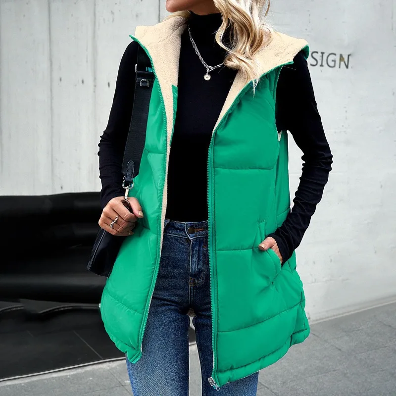 Women's Zipper Cardigan Pocket Plush Warm Loose Coat 2023 Winter New Vest Coat Women's Fashion Sleeveless Hooded Cotton Coat
Women's Zipper Cardigan Pocket Plush Warm Loose Coat 2023 Winter New Vest Coat Women's Fashion Sleeveless Hooded Cotton Coat