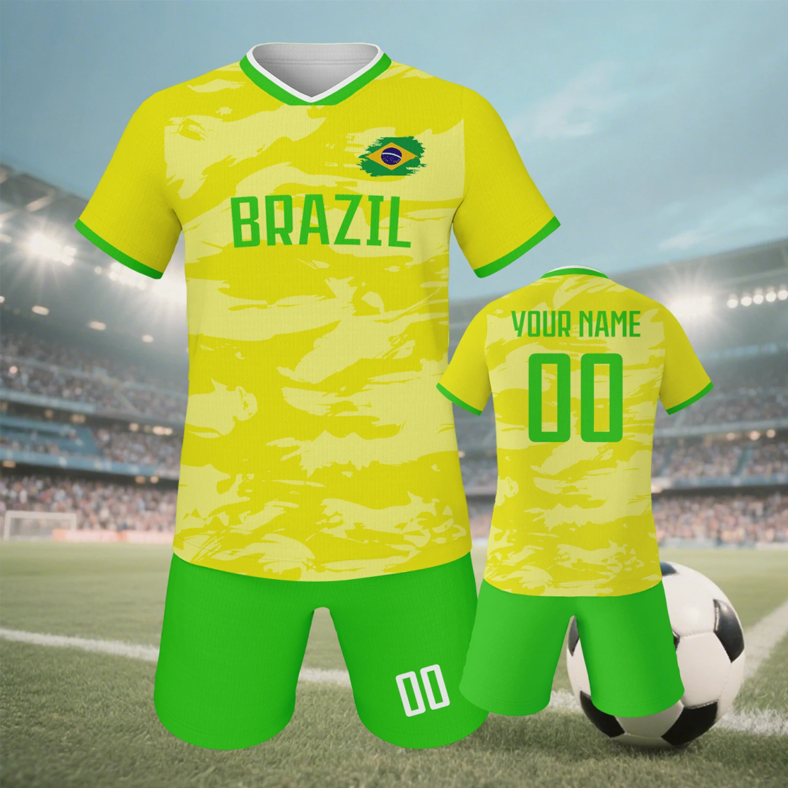 Custom Brazil Soccer Jersey for Kids Personalized Football Kit with Printed Name Number Youth Boys Girls Team Uniform 3-14Y
Custom Brazil Soccer Jersey for Kids Personalized Football Kit with Printed Name Number Youth Boys Girls Team Uniform 3-14Y