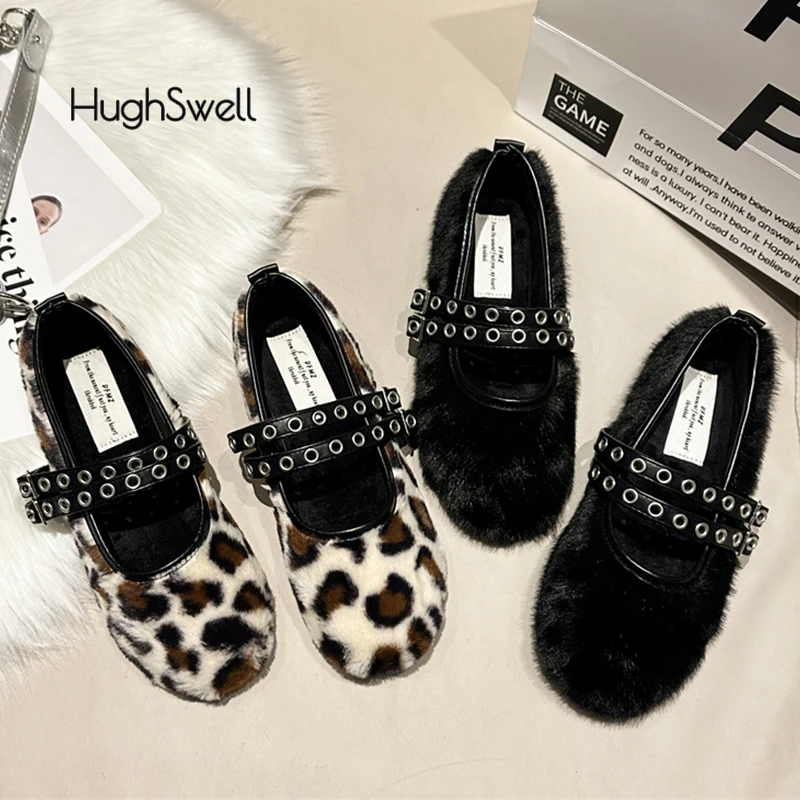Luxury Leopard Fur Ballet Flats Woman Brand Design Rivets Belt Fluffy Loafers Ladies Winter Warm Plush Round Toe Mary Jane Shoes
Luxury Leopard Fur Ballet Flats Woman Brand Design Rivets Belt Fluffy Loafers Ladies Winter Warm Plush Round Toe Mary Jane Shoes