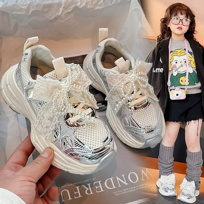 Girls Sports Shoes with Sweet Mesh Bow Kids Running Shoes Breathable 2025 New Fashion Children Sneakers Princess Style Cute
Girls Sports Shoes with Sweet Mesh Bow Kids Running Shoes Breathable 2025 New Fashion Children Sneakers Princess Style Cute
