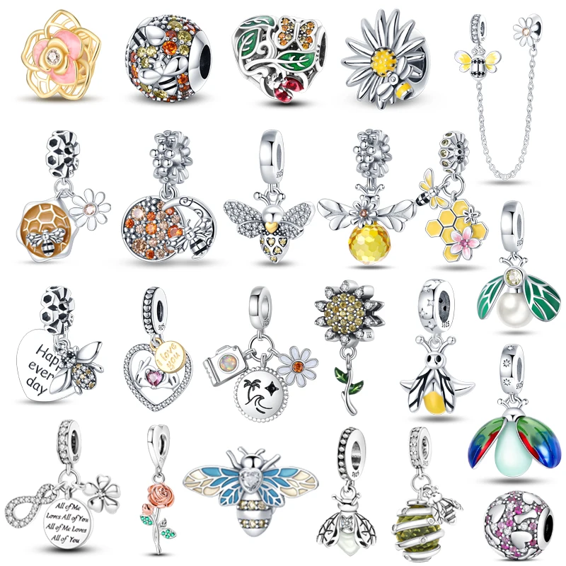 925 Sterling Silver Delicate Bee Series Charm Beads Silver Bumblebee Pendant fit Original Pandora Bracelet Bangle DIY Gift
925 Sterling Silver Delicate Bee Series Charm Beads Silver Bumblebee Pendant fit Original Pandora Bracelet Bangle DIY Gift