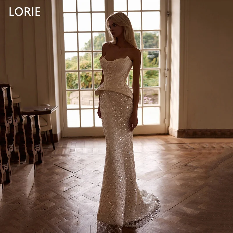 LORIE Elegant Suit Wedding Dresses Sequined Strapless Mermaid Bride Prom Gown Floor-Length 2025 Exquisite Bridal Gown Customized
LORIE Elegant Suit Wedding Dresses Sequined Strapless Mermaid Bride Prom Gown Floor-Length 2025 Exquisite Bridal Gown Customized
