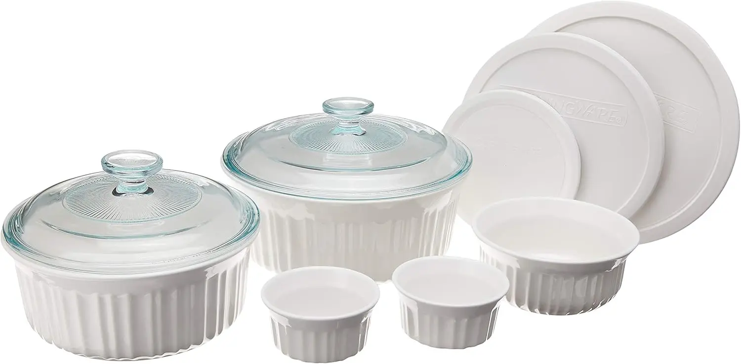 10-Piece Ceramic Bakeware Set with Lids, Chip and Crack Resistant, Microwave, Dishwasher, Oven, Freezer Safe
10-Piece Ceramic Bakeware Set with Lids, Chip and Crack Resistant, Microwave, Dishwasher, Oven, Freezer Safe