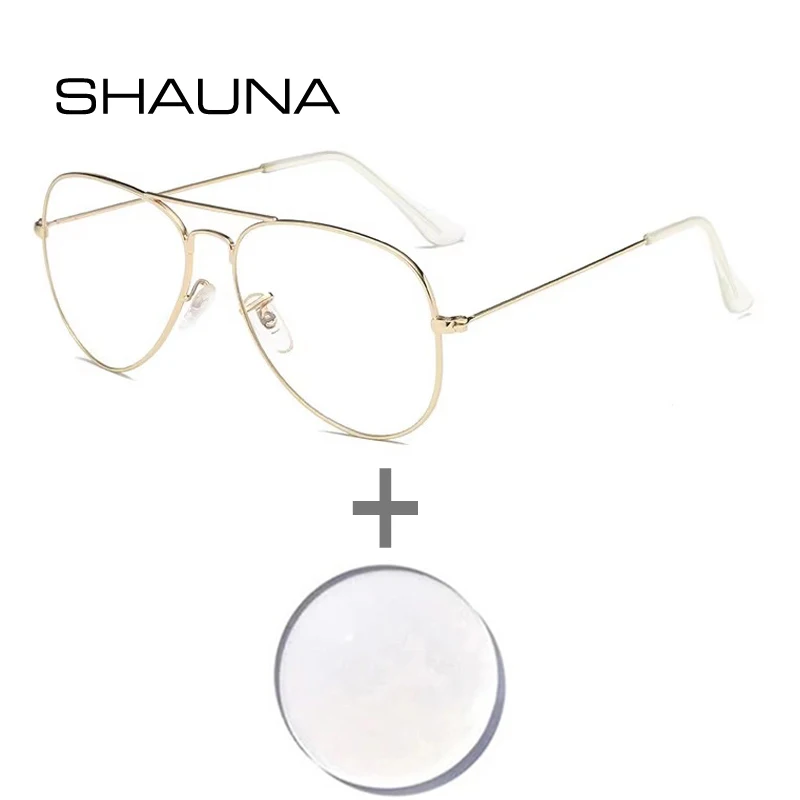 SHAUNA Retro Metal Double Bridges Pilot Women Prescription Glasses Optical Lens with Recipe Men Myopia/Hyperopia/Progressive
SHAUNA Retro Metal Double Bridges Pilot Women Prescription Glasses Optical Lens with Recipe Men Myopia/Hyperopia/Progressive