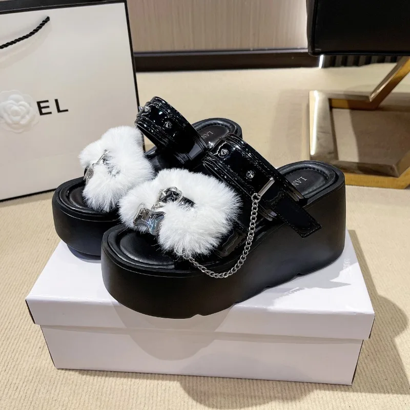Punk Round Toe Thick Bottom Platform Y2K Lolita Metal Decoration Women Sandals Solid Color Summer Slippers Outside Fashion Shoes
Punk Round Toe Thick Bottom Platform Y2K Lolita Metal Decoration Women Sandals Solid Color Summer Slippers Outside Fashion Shoes
