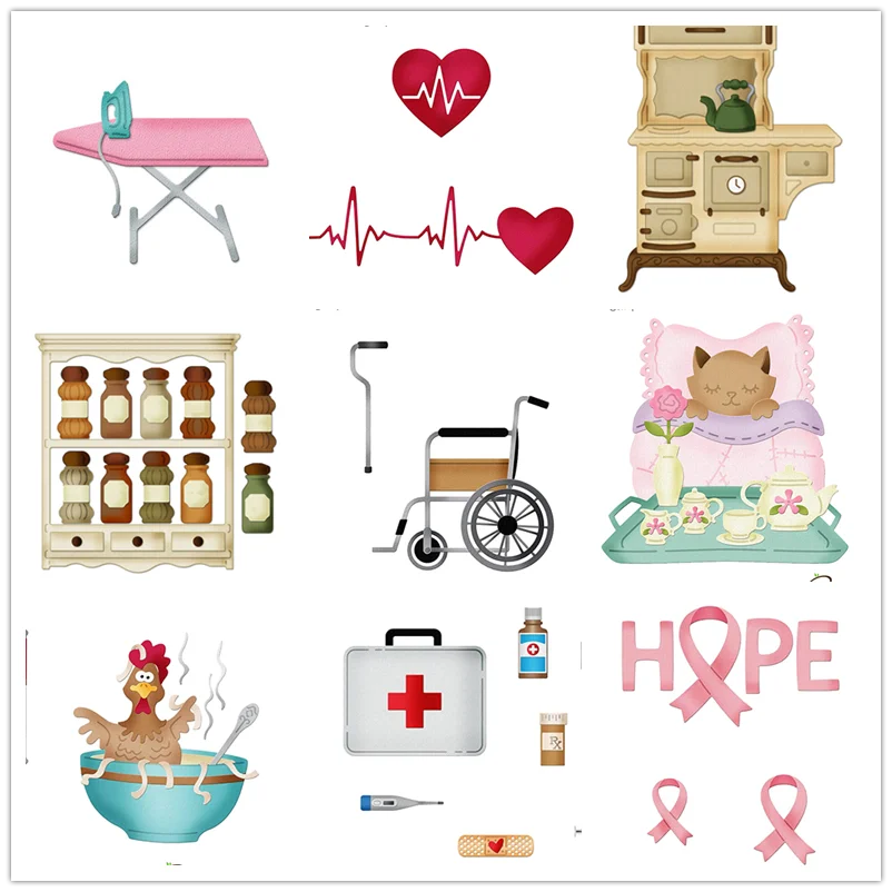 Nurse Doctor Metal Cutting Dies Needle Heart Sick Medicine Chicken Soup Health Scrapbooking Frame Greeting Card Craft No Stamp
Nurse Doctor Metal Cutting Dies Needle Heart Sick Medicine Chicken Soup Health Scrapbooking Frame Greeting Card Craft No Stamp
