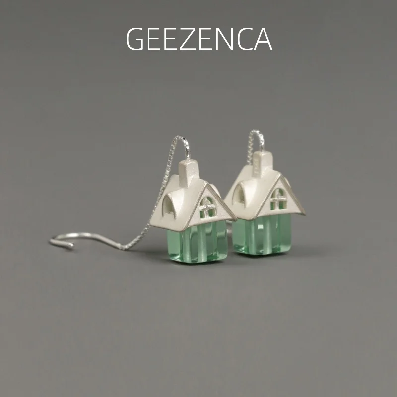 GEEZENCA 925 Sterling Silver Crystal Glass Dangle Earrings For Women Cottage Shape Designer Dainty Statement Earring Party Gift
GEEZENCA 925 Sterling Silver Crystal Glass Dangle Earrings For Women Cottage Shape Designer Dainty Statement Earring Party Gift