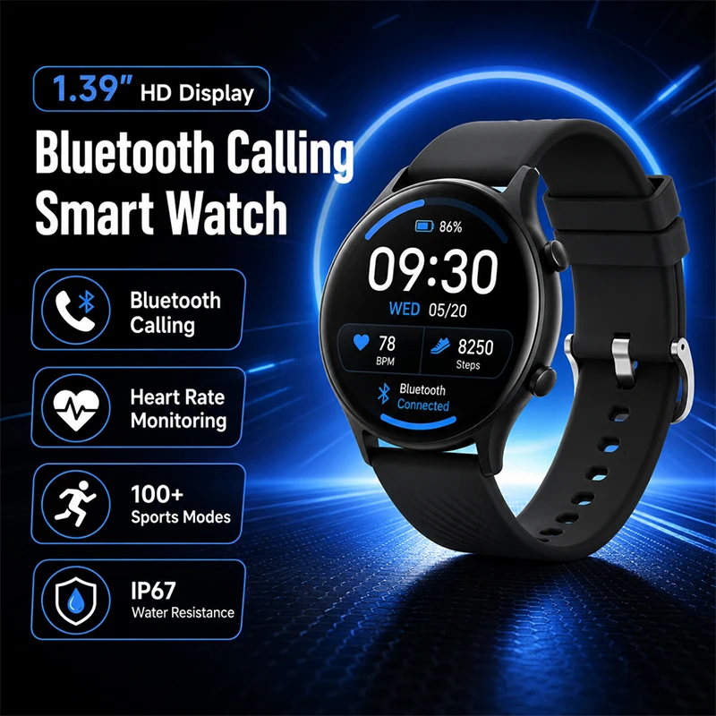 2026 New Sports Smart Watch 1.39" HD Screen with Bluetooth Call IP68 Waterproof Health Monitoring Smartwatch for Android And iOS
2026 New Sports Smart Watch 1.39" HD Screen with Bluetooth Call IP68 Waterproof Health Monitoring Smartwatch for Android And iOS
