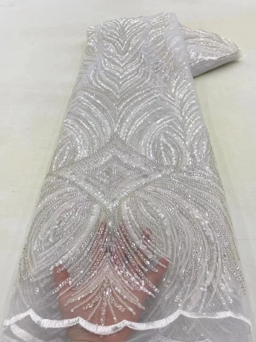 Madison 2024 Latest African Net Lace French Sequins Fabric Embroidery Tulle Lace Fabrics With Sequins For Nigeria Wedding Dress
Madison 2024 Latest African Net Lace French Sequins Fabric Embroidery Tulle Lace Fabrics With Sequins For Nigeria Wedding Dress