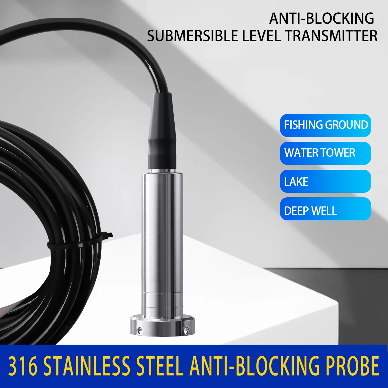 Anti-clogging Level Sensor 4-20mA 0-10V 0-5V RS485 Output 316 SS Filter Probe Level Transmitter
Anti-clogging Level Sensor 4-20mA 0-10V 0-5V RS485 Output 316 SS Filter Probe Level Transmitter