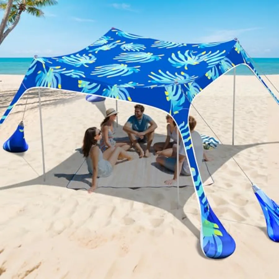 Beach Tent Sun Shelter 10x10 FT for family picnic camping travel polyester fabric, beige, UPF 50+ UV protection, 8 sandbags, ea
Beach Tent Sun Shelter 10x10 FT for family picnic camping travel polyester fabric, beige, UPF 50+ UV protection, 8 sandbags, ea