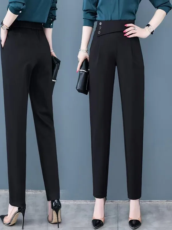 plus Size Women's Black Thin Suit Pants High Waist Elastic Loose Slimming Summer New Style Korean Style Long Pants Casual Wear
plus Size Women's Black Thin Suit Pants High Waist Elastic Loose Slimming Summer New Style Korean Style Long Pants Casual Wear