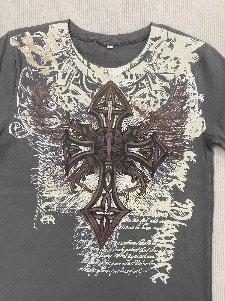 Grey green cross printed high-quality heavyweight cotton men's T-shirt women's loose short sleeved shirt
Grey green cross printed high-quality heavyweight cotton men's T-shirt women's loose short sleeved shirt