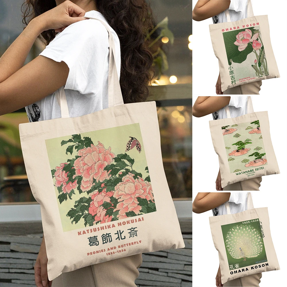Hokusai Ohara Koson Women Shopping Bag Double Print Abstract Casual Shopper Bags Lady Big Capacity Tote Flower Travel Handbag
Hokusai Ohara Koson Women Shopping Bag Double Print Abstract Casual Shopper Bags Lady Big Capacity Tote Flower Travel Handbag