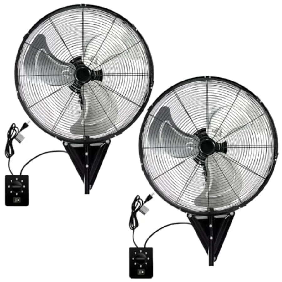 2 Pack 20 Wall Mount Fan for Garage Factory Patio Porch Shop Commercial Use, Heavy Duty Metal Black with 7100CFM 3-Speed Adjust
2 Pack 20 Wall Mount Fan for Garage Factory Patio Porch Shop Commercial Use, Heavy Duty Metal Black with 7100CFM 3-Speed Adjust