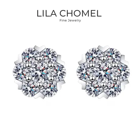 Women Birthday Gift 18K White Gold Stud Earrings 0.48/1.6CT Moissanite Diamond Girl Valentine's Day PT950 Platinum Fine Jewelry