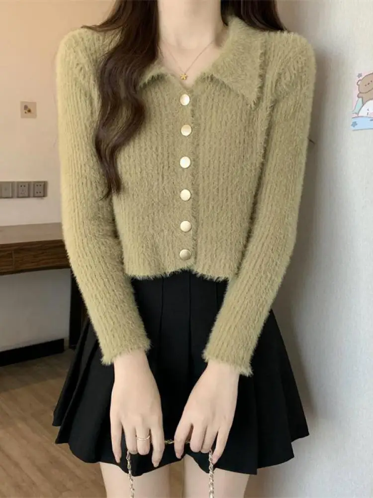 Осень-зима женский однотонный элегантный однобортный короткий кардиган свитер винтажный французский модный праздничный вязаный топ с длинными рукавами
Осень-зима женский однотонный элегантный однобортный короткий кардиган свитер винтажный французский модный праздничный вязаный топ с длинными рукавами