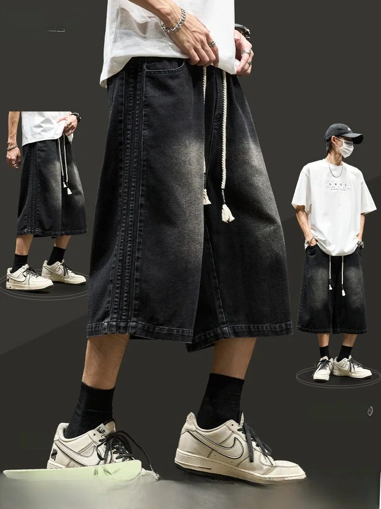 Retro American Waed Denim Jeans Men's Summer Loose Straight Leggings Seven-Eight Pants Cotton Polyester Blend Youth Faion
Retro American Waed Denim Jeans Men's Summer Loose Straight Leggings Seven-Eight Pants Cotton Polyester Blend Youth Faion