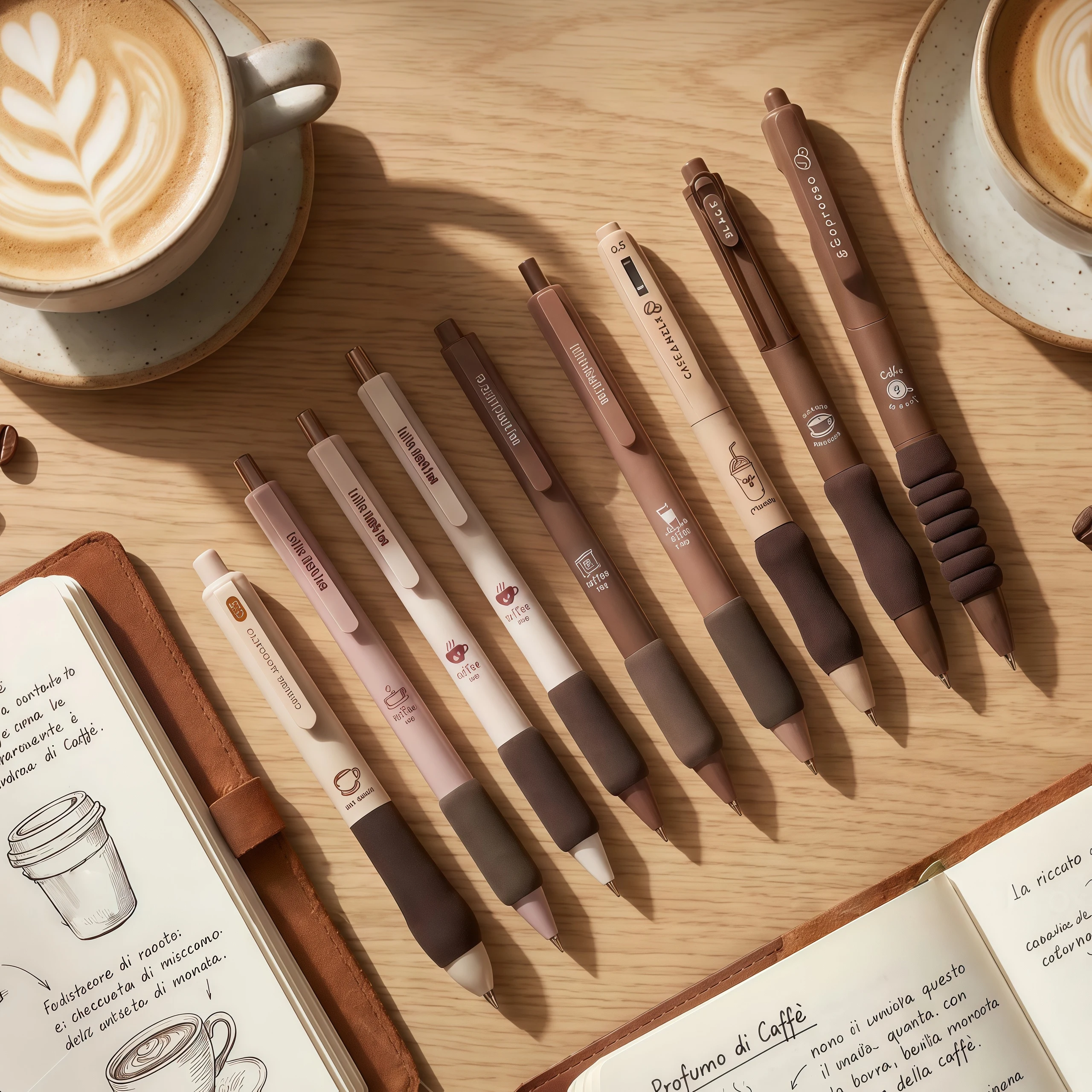 9Pcs Coffee Theme Liquid Quick-Drying Ink Gel Pens, No smear Soft Touch Pens for Note taking Drawing School Office Supplies
9Pcs Coffee Theme Liquid Quick-Drying Ink Gel Pens, No smear Soft Touch Pens for Note taking Drawing School Office Supplies