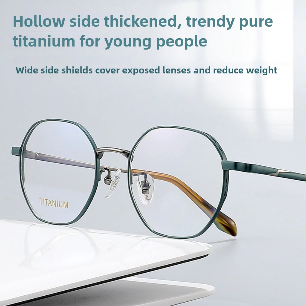 Hollow side wide side polygonal titanium frame retro Internet celebrity trend myopia frame wholesale pure titanium glasses frame
Hollow side wide side polygonal titanium frame retro Internet celebrity trend myopia frame wholesale pure titanium glasses frame