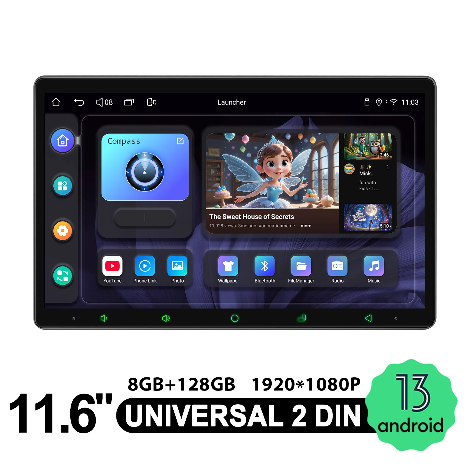 JOYING High-End 11.6"Android Car Radio Stereo Universal Double 2 DIN Head Unit Multimedia Player 1080P HD Screen Bluetooth WiFi
JOYING High-End 11.6"Android Car Radio Stereo Universal Double 2 DIN Head Unit Multimedia Player 1080P HD Screen Bluetooth WiFi